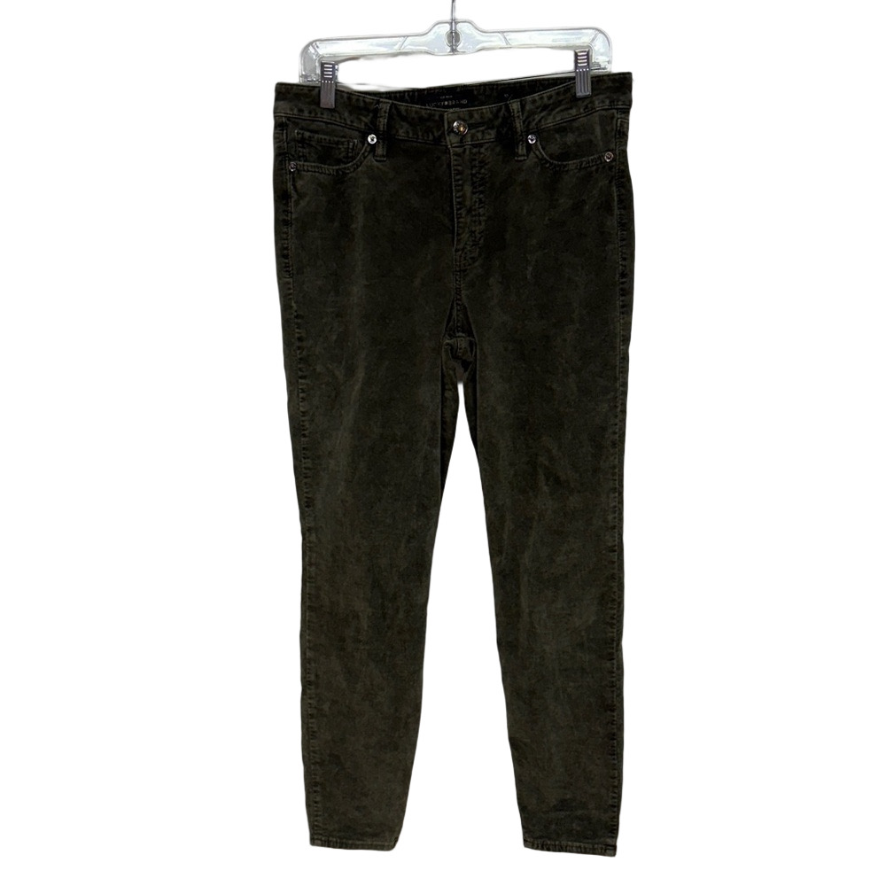 Lucky Brand Ava Super Skinny Size 10 Olive Velour Stretch Pants